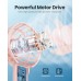 Mini Portable Fan, Small and Powerful, Cute Design 3 Speed Personal Handheld fan and Desktop with Base, Lightweight USB Rechargeable for Travel Lash Makeup Girl Women Summer Gift Pink