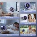 USB Desk Fan for Bedroom: 100 Speeds Digital Display Quiet Table Fan with Turbo Airflow, 120° Rotating Small Rechargeable Battery Desktop & Wall-Mounted Fans for Bedroom Home Office (Purple)