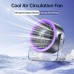 USB Desk Fan for Bedroom: 100 Speeds Digital Display Quiet Table Fan with Turbo Airflow, 120° Rotating Small Rechargeable Battery Desktop & Wall-Mounted Fans for Bedroom Home Office (Purple)