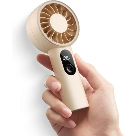 Mighty Portable Fan, Powerful Handheld Fan, USB Rechargeable [10H Max Cooling Time], Mini Personal Battery Powered, Pocket for Travel, Summer, Gifts for Women, Girls -Beige