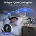 USB Desk Fan for Bedroom: 100 Speeds Digital Display Quiet Table Fan with Turbo Airflow, 120° Rotating Small Rechargeable Battery Desktop & Wall-Mounted Fans for Bedroom Home Office (Black)