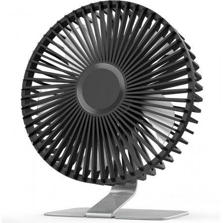 6 inch USB Small Desk Fan, 4 Speeds, Ultra-quiet, 90° Adjustment for Better Cooling, Portable Mini Powerful Desktop Table Fan, Mini Personal Fan for Home Office, Metal Base, Silver