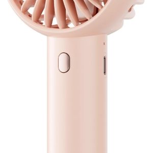 Mini Portable Fan, Small and Powerful, Cute Design 3 Speed Personal Handheld fan and Desktop with Base, Lightweight USB Rechargeable for Travel Lash Makeup Girl Women Summer Gift Pink