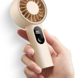 Mighty Portable Fan, Powerful Handheld Fan, USB Rechargeable [10H Max Cooling Time], Mini Personal Battery Powered, Pocket for Travel, Summer, Gifts for Women, Girls -Beige