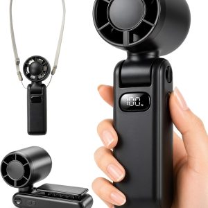 Portable Fan, Handheld Fan Rechargeable 3600mAh, Mini Personal Fan with Magnetic Clip, High Speed Turbo Airflow, 360° Adjustable Angle, Small Travel Fan for Outdoor, Camping, Gym, Office